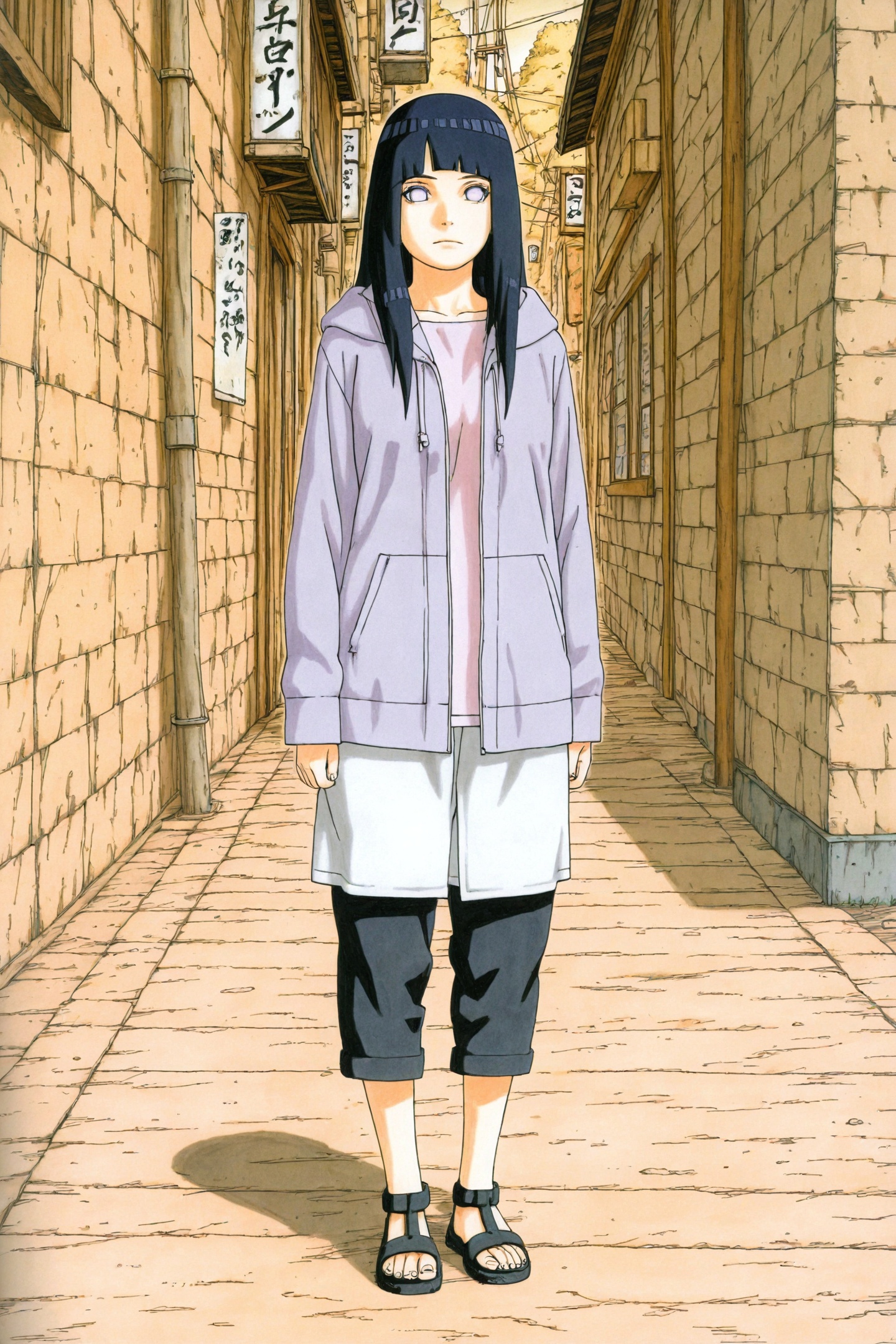 Kishimoto Masashi Style,  traditional media,  1girl on Tensor.Art