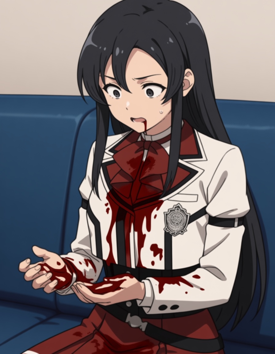 shizuka nanahoshi (mushoku tensei),  long hair,  black hair on Tensor.Art