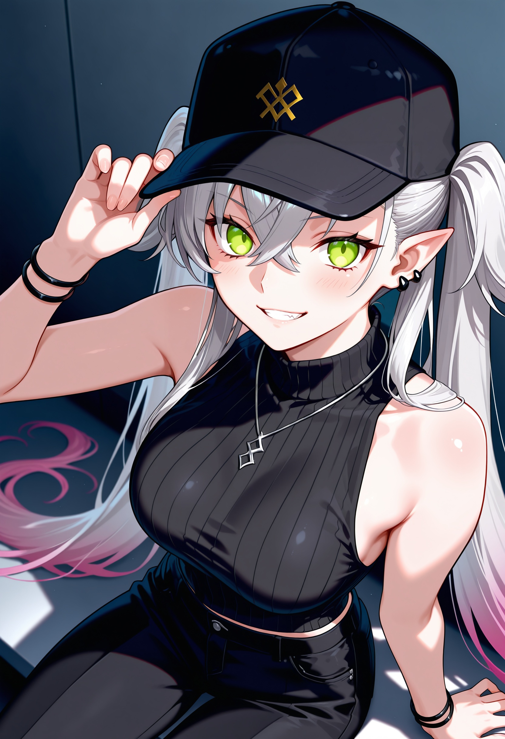 1girl,  lilith \(fate\),  adjusting headwear on Tensor.Art