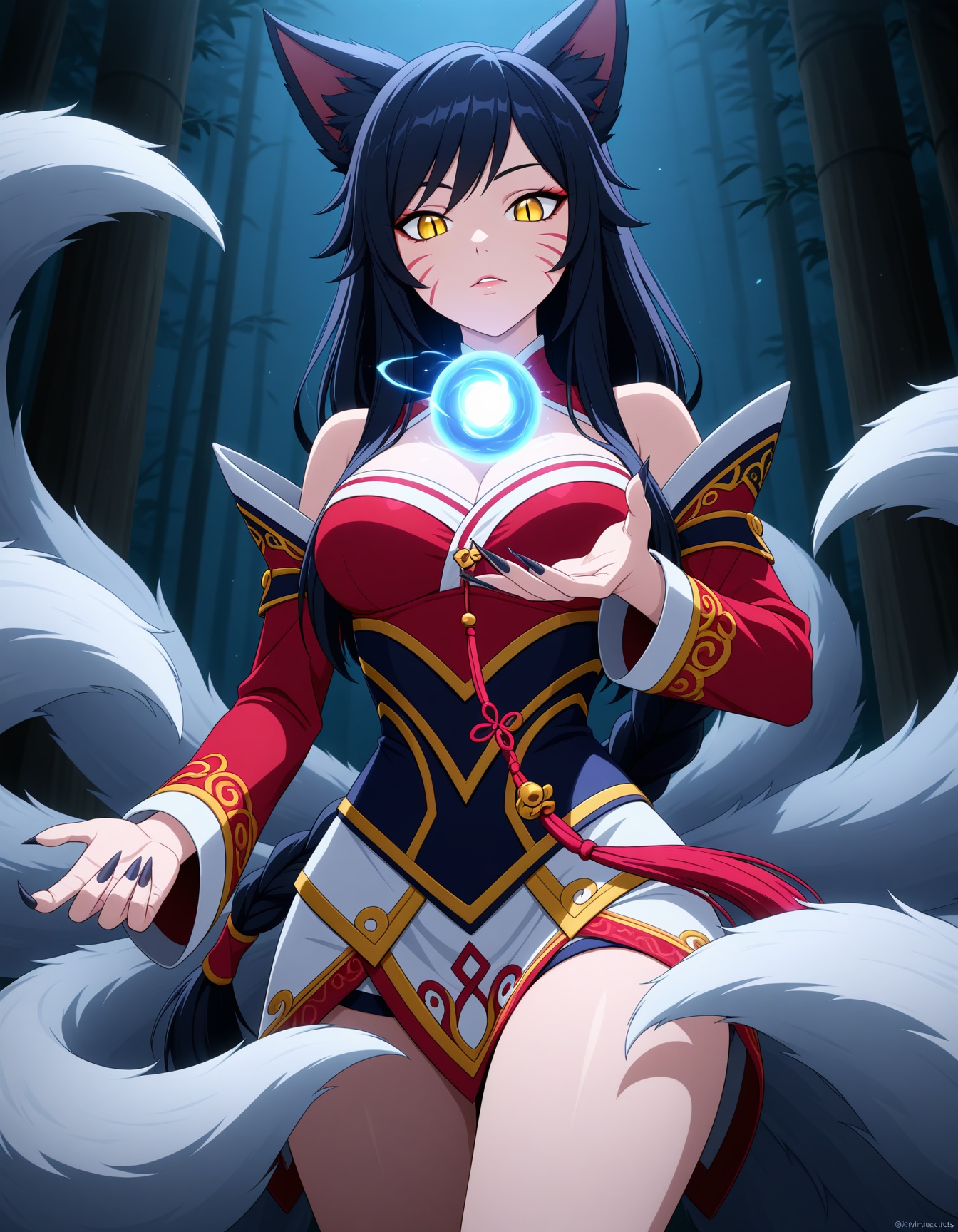 ahri (league of legends),  1girl,  animal ears on Tensor.Art