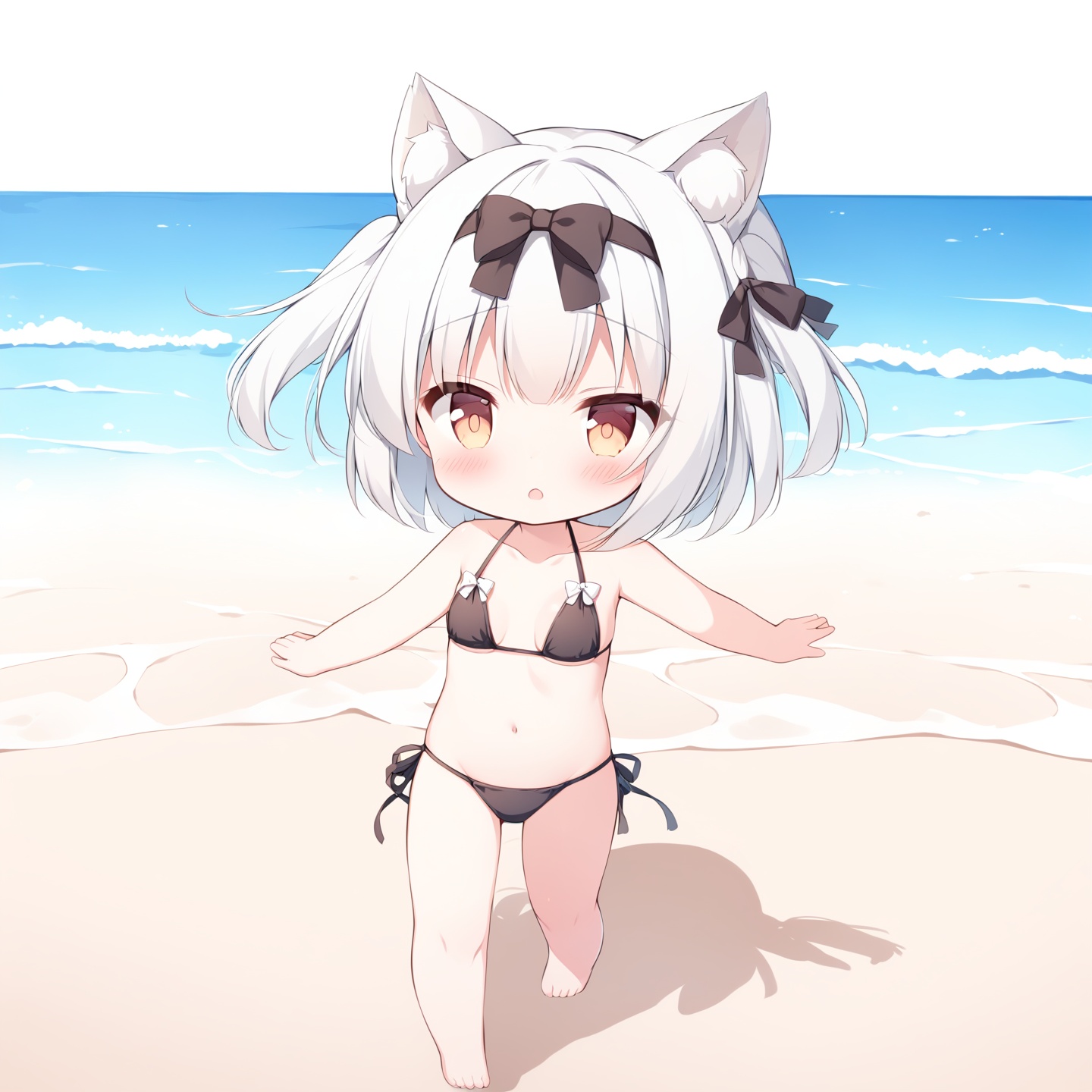 <lora:Yukikaze-SDXL:0.7>, Yukikaze,Walking on the beach in a string bikini