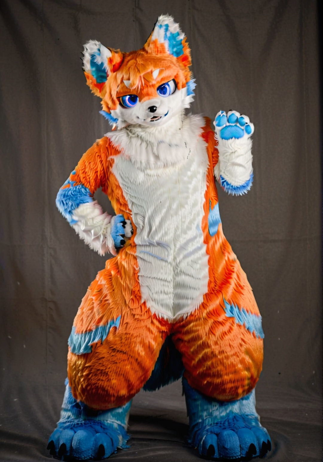furry wolf,  orange and white fur,  furry paws on Tensor.Art