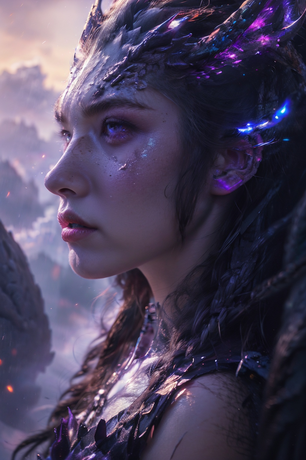 <lora:zishan-000008:0.8>,zishan,solo,purple eyes,horns,teeth,cloud,no humans,cloudy sky,slit pupils,fantasy,dragon,(full body:1.2),, (high quality), best quality, (4k), 8k, super detailed, (full detail), (masterpiece), (realistic), super detailed,(Exquisite details) ,intricate,