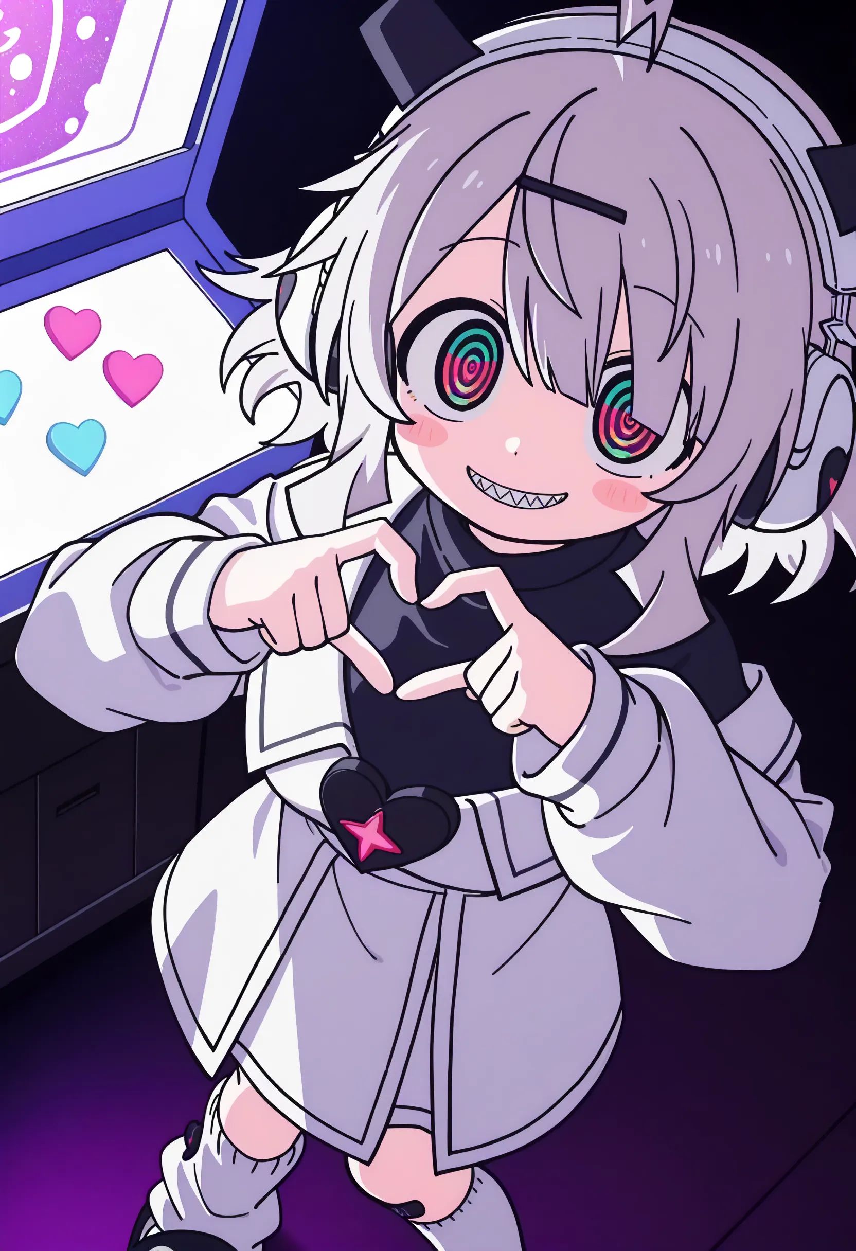 1girl,  q-chan \(yunyun denpa syndrome\),  medium hair on Tensor.Art