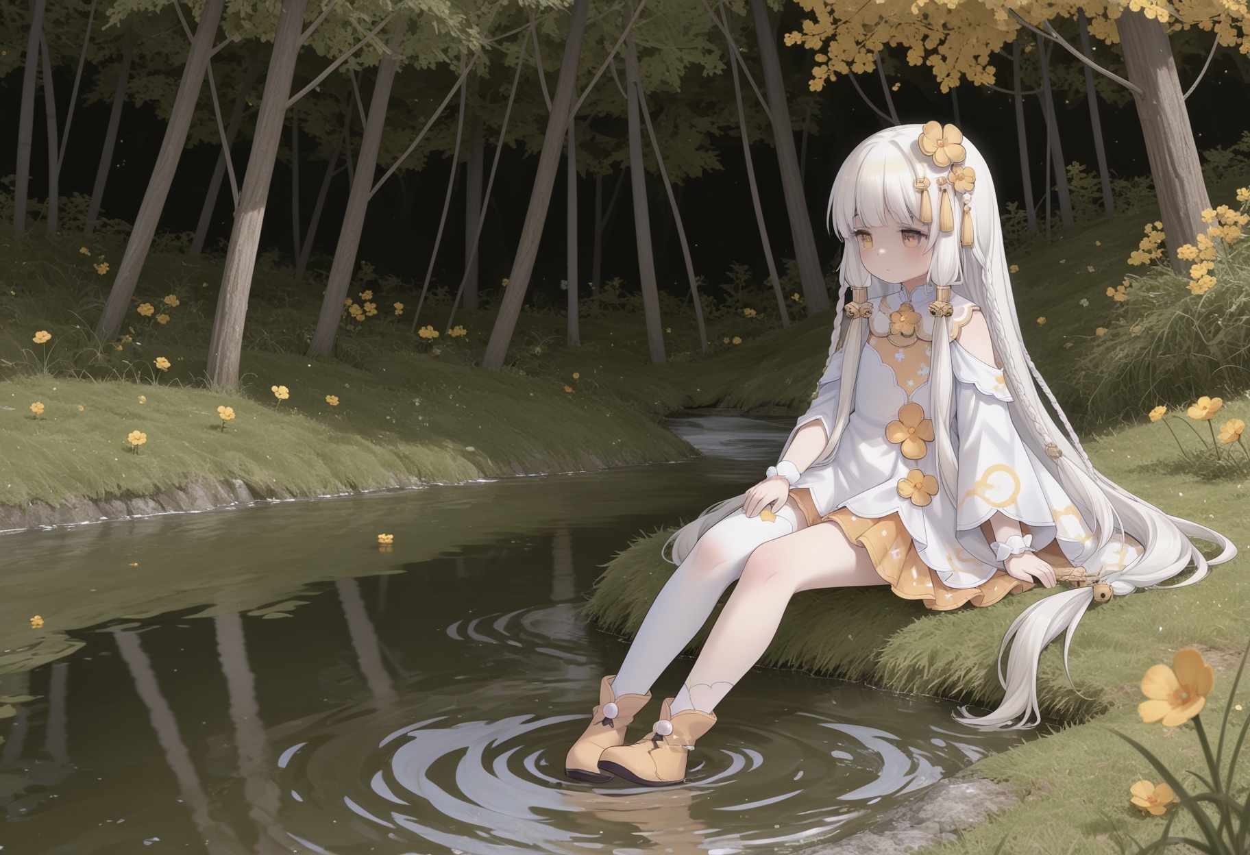 1girl,  ju-jccx,  white hair on Tensor.Art