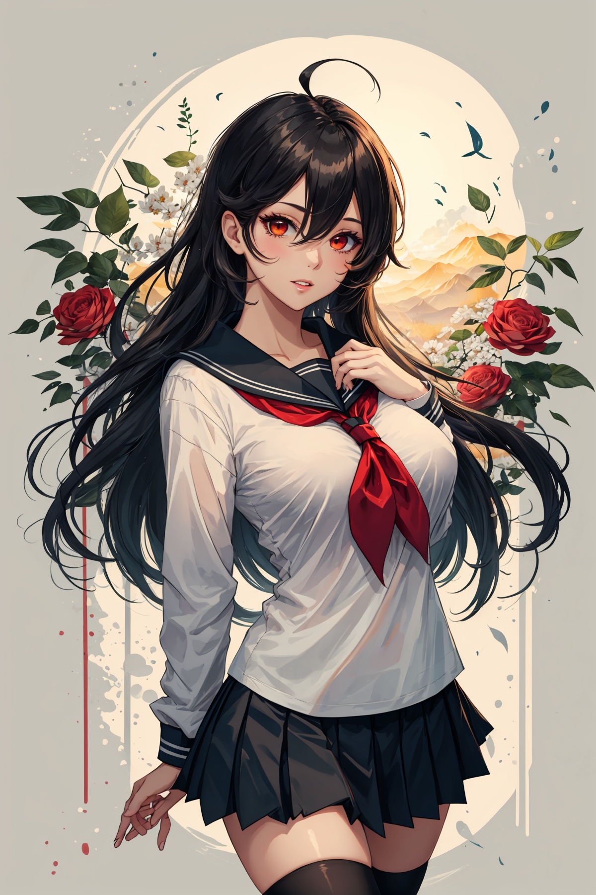 1girl,  solo,  mature face on Tensor.Art