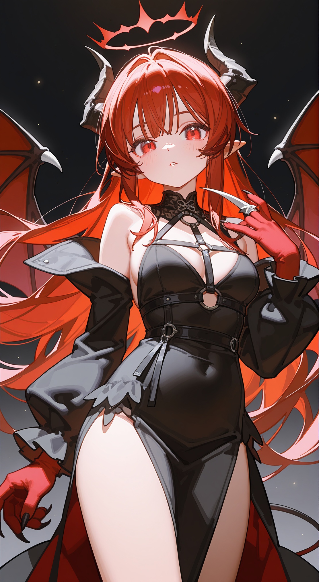 1girl,  girl demon,  red hair on Tensor.Art