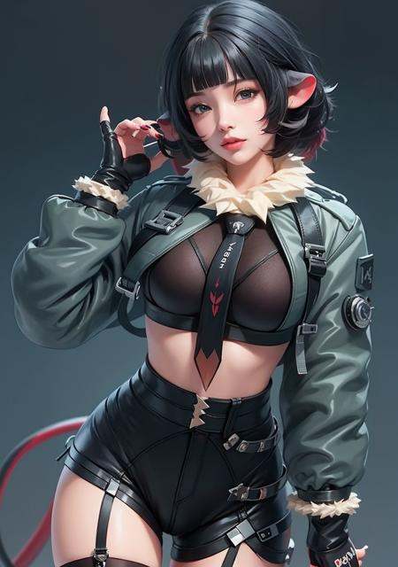 1girl,  solo,  black hair on Tensor.Art