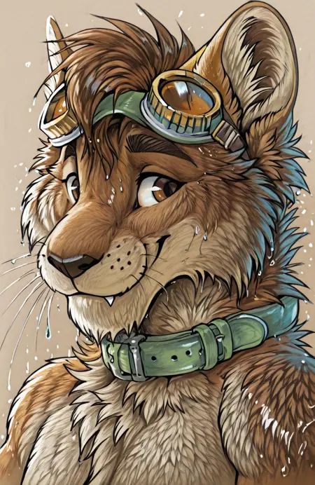 wet fur,  kashmere,  anthro on Tensor.Art