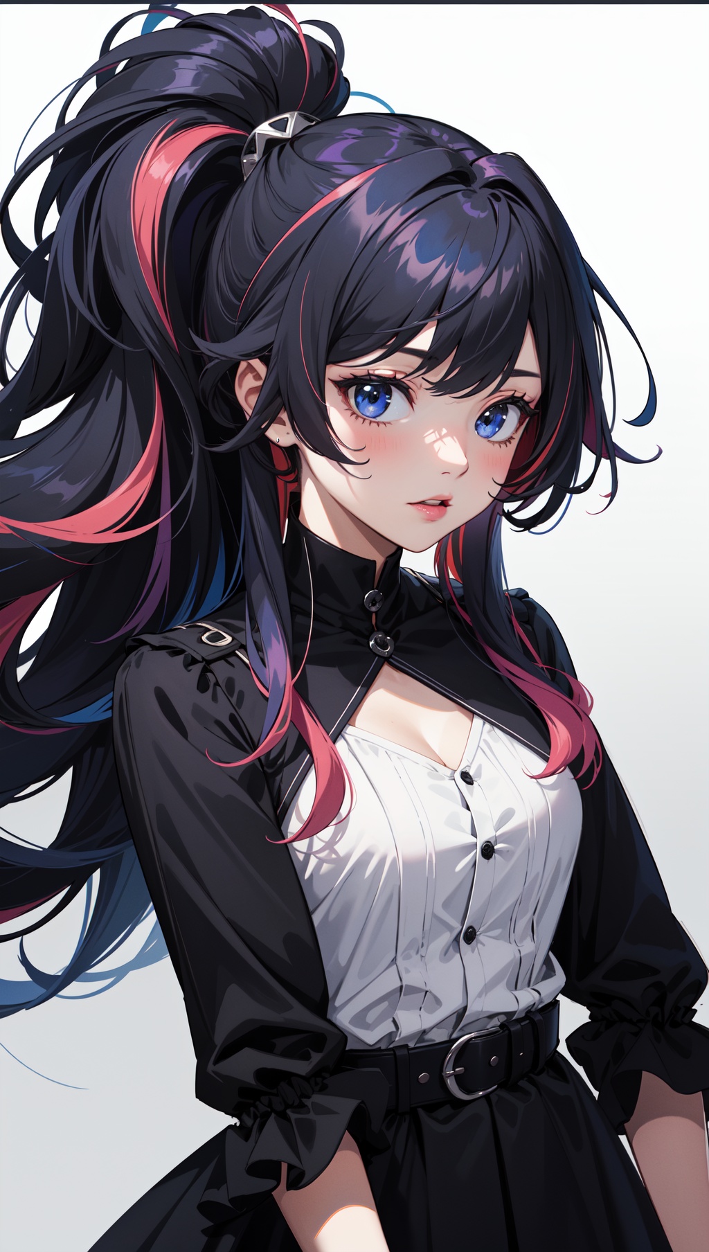 girl with really wild hair,  mane,  multicolored hairlighting on Tensor.Art