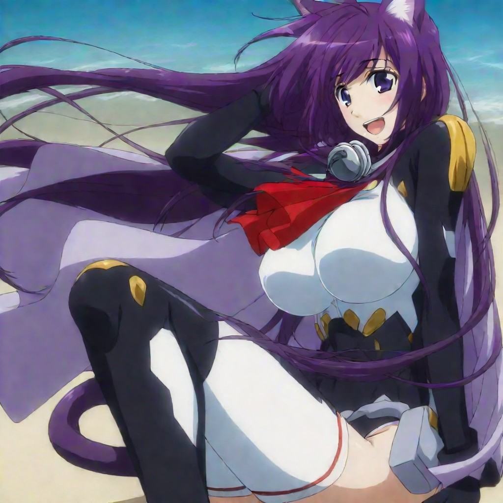 kuune \(cat planet cuties\),  dark purple hair,  long hair on Tensor.Art