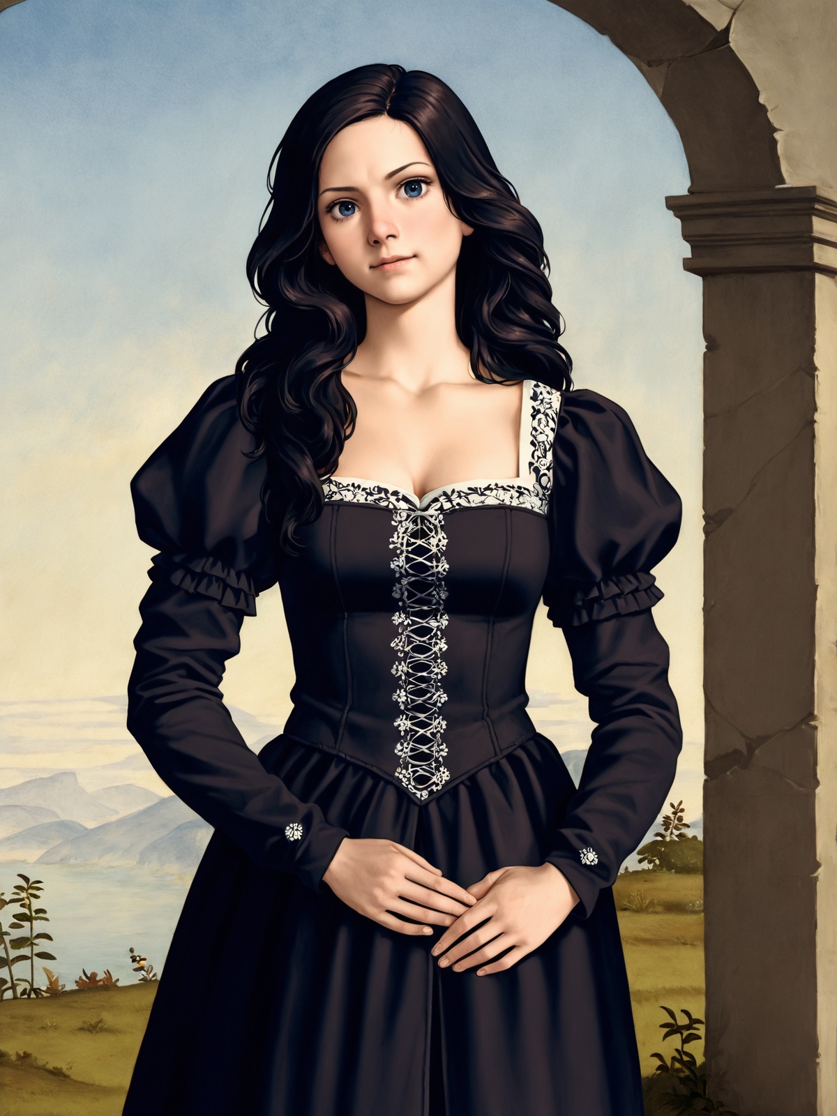 1girl,  yennefer of vengerberg,  detailed background on Tensor.Art