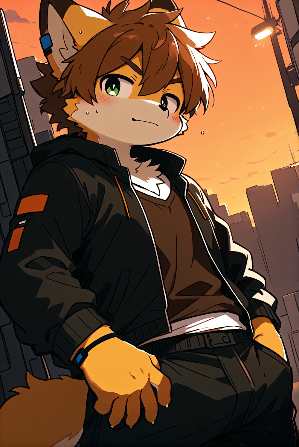 Electronic pixel style,furry,1boy,<lora:Electronic pixel style（茗Akira）:0.6>,