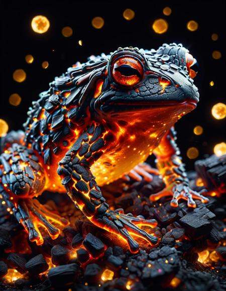 macro photo,  a beautiful frog,  glowing lights on Tensor.Art