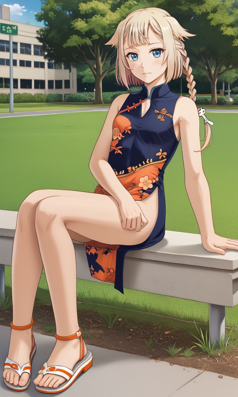 full body,  park ONE_CeVIO,  blue eyes on Tensor.Art