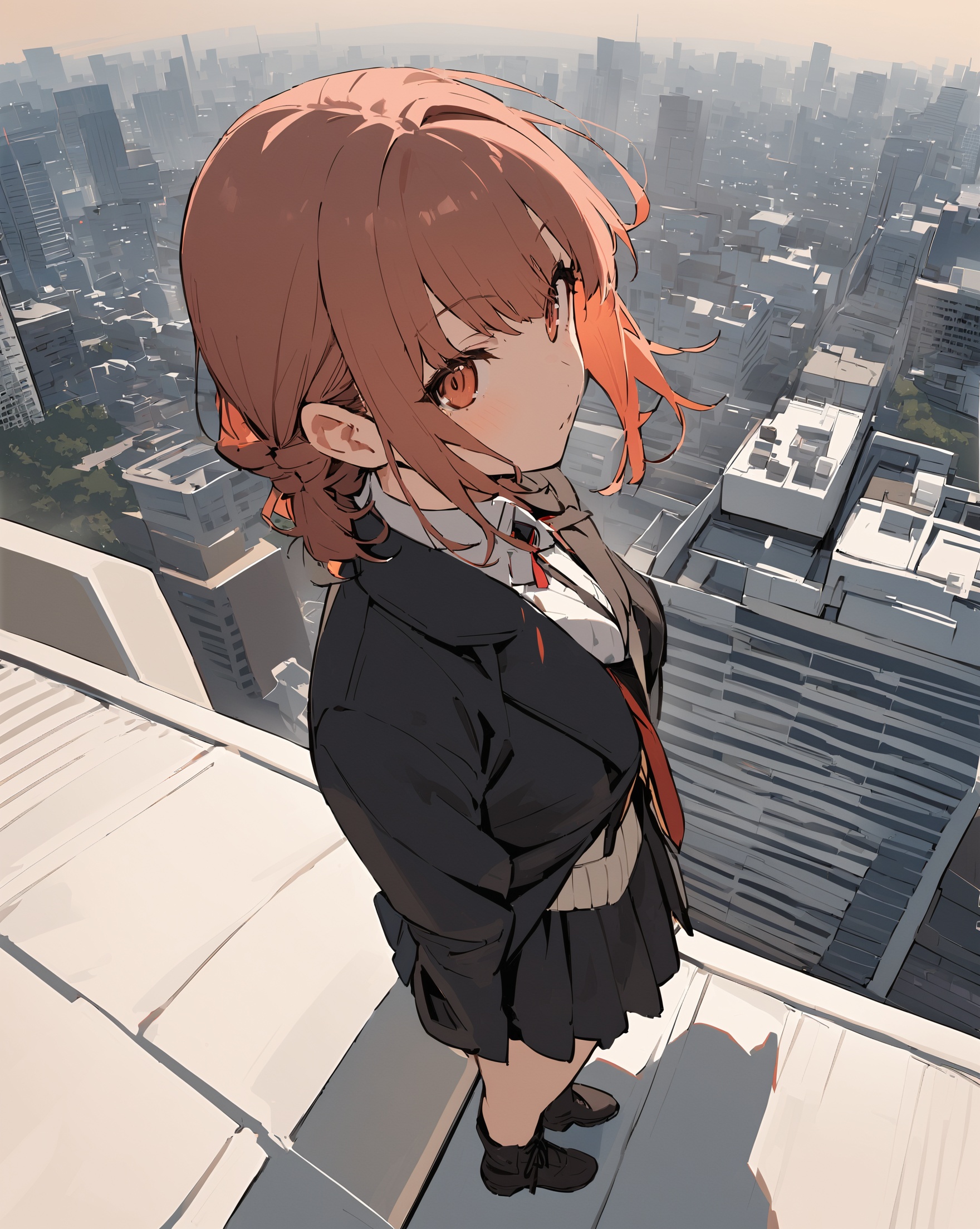 1girl,  female,  on the roof of a building on Tensor.Art