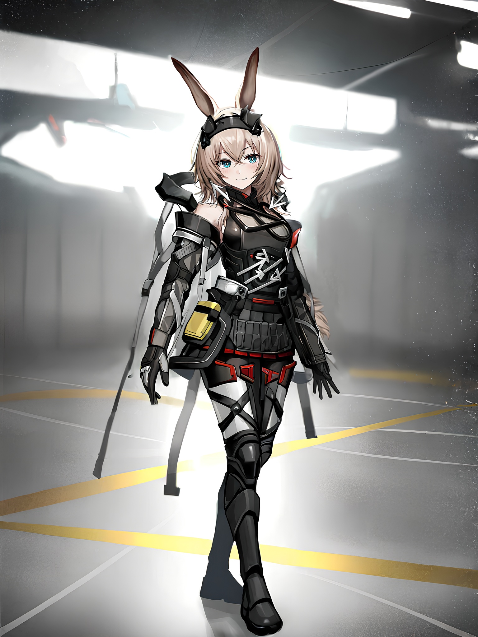 Avywenna,  girl with long rabbit ears,  short light brown hair with bangs on Tensor.Art