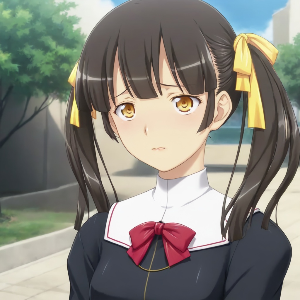 hiiragi mayuka,  twintails,  yellow ribbon on Tensor.Art