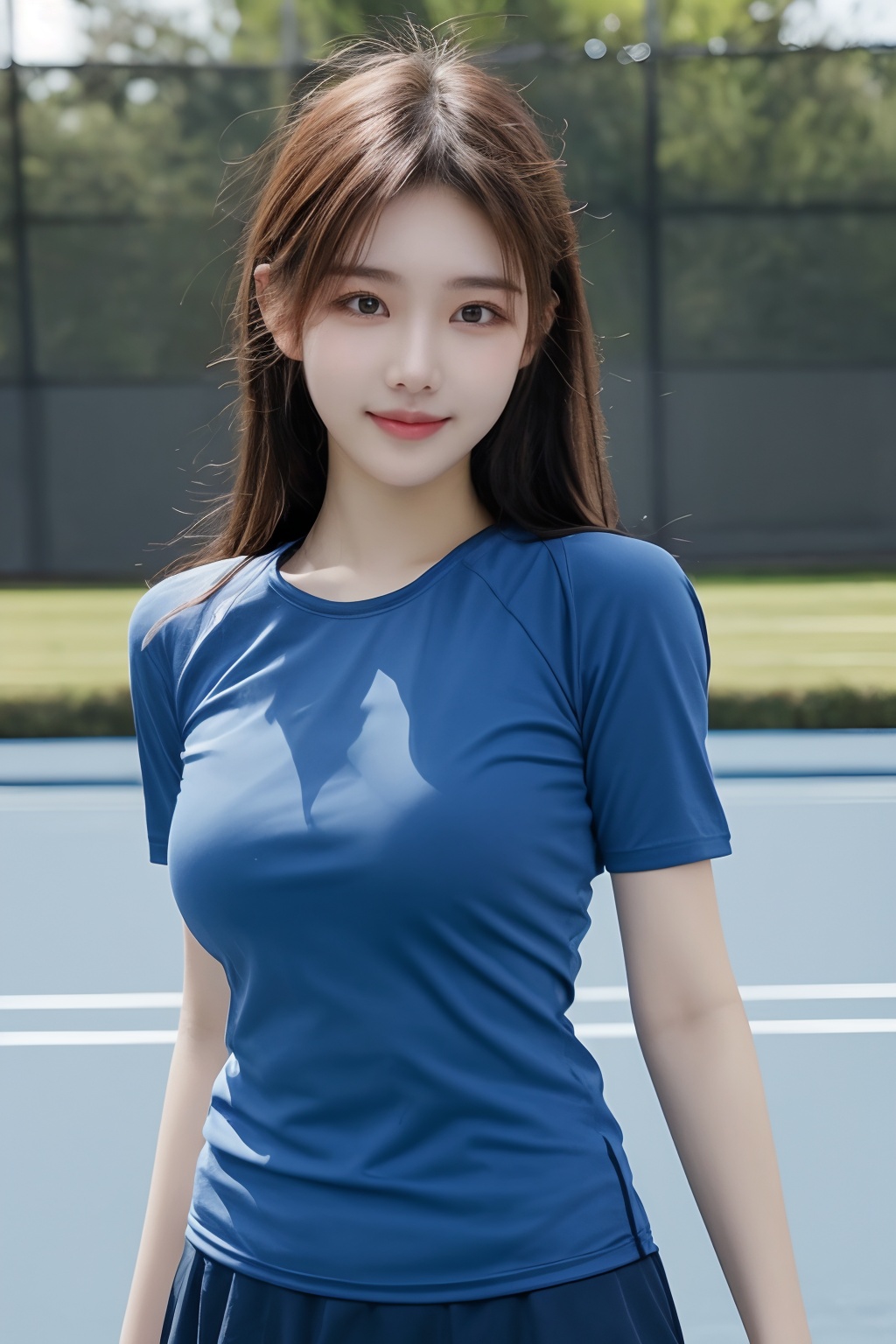 1girl,  wangqiu,  blue shirt by pass写实 on Tensor.Art