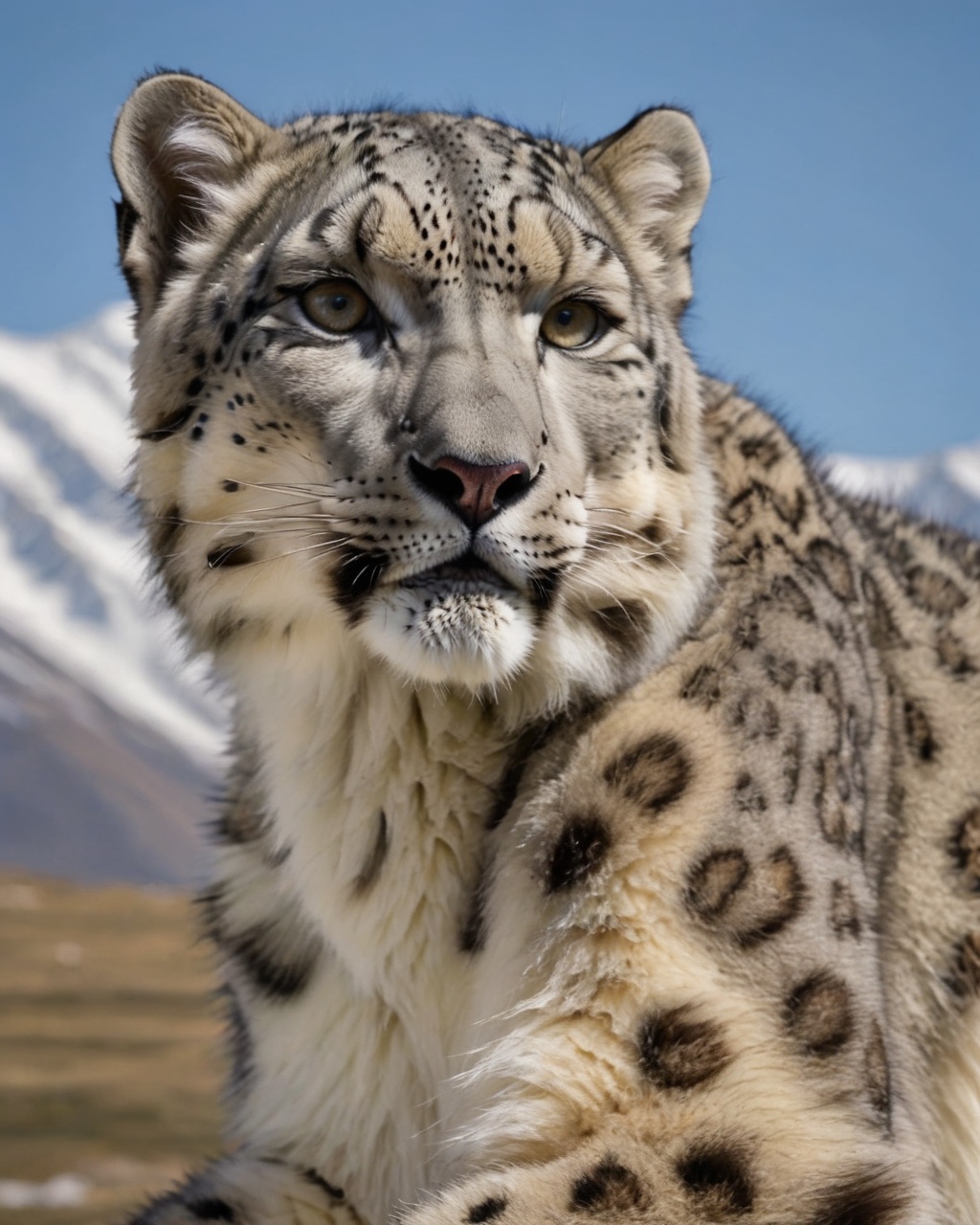 a kazakh culture snow leopard,  superrealistic on Tensor.Art