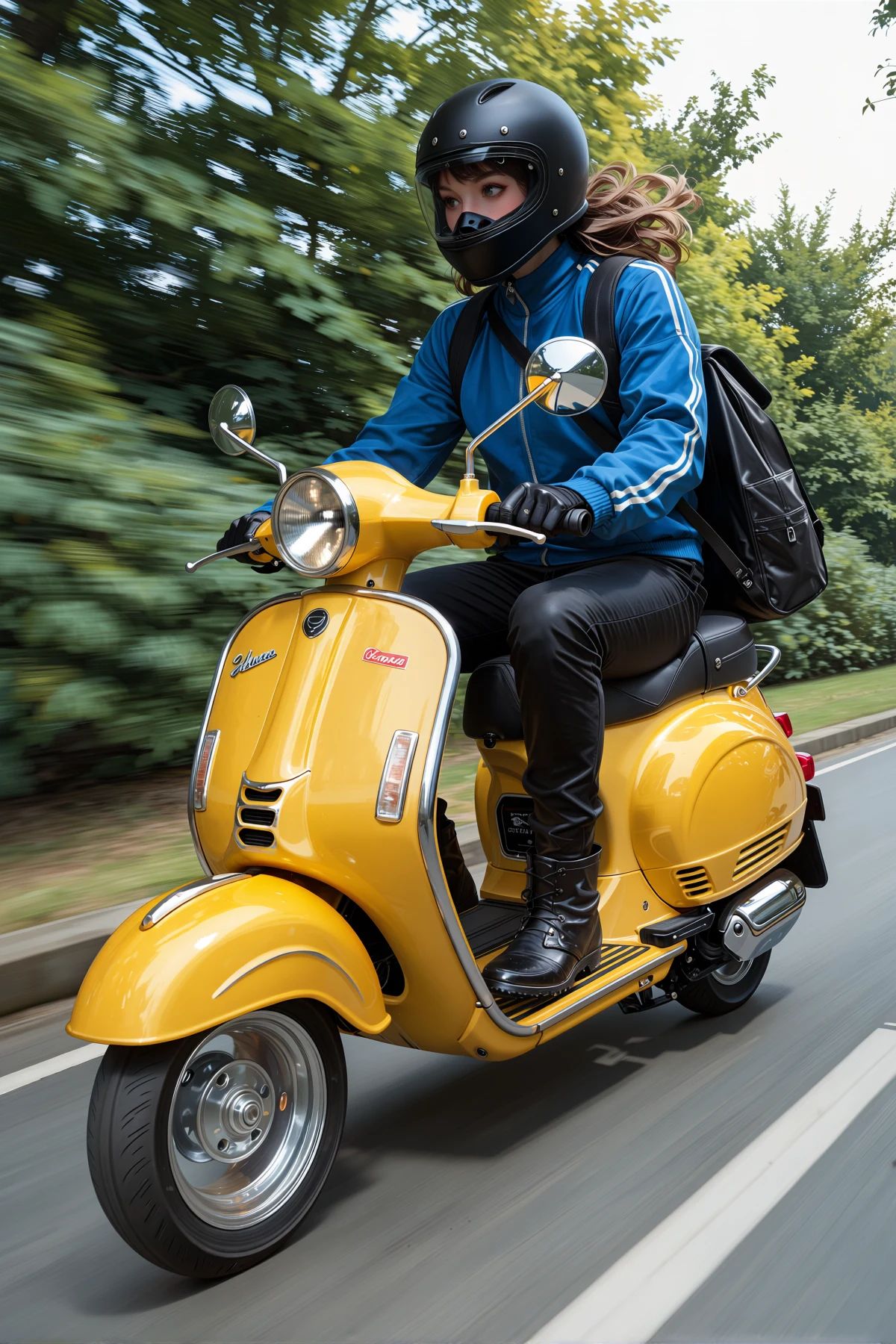 vespa,  riding,  scooter on Tensor.Art