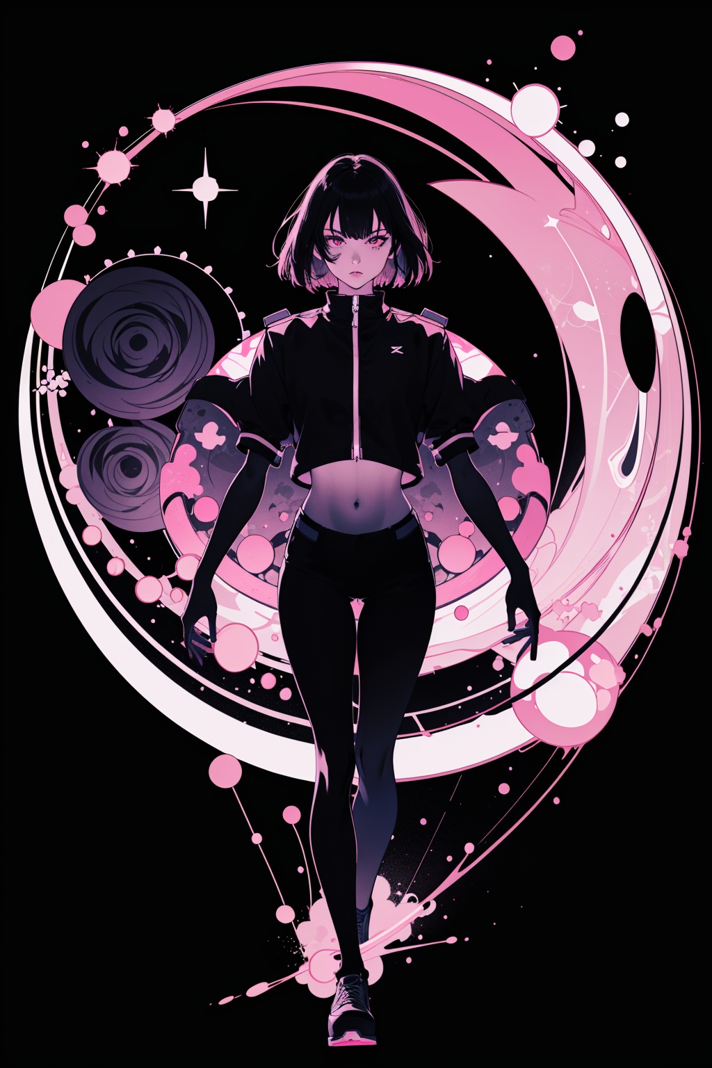 1girl,  dark background,  blacklight on Tensor.Art