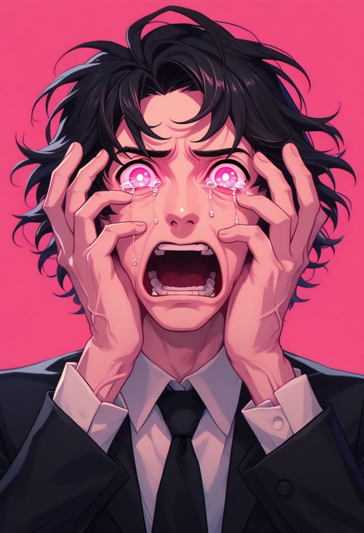 did vaporwave style,  1boy,  male focus on Tensor.Art