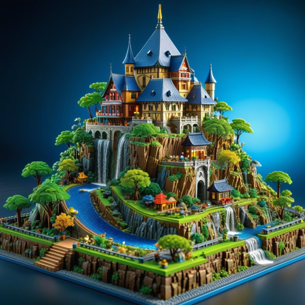 Best quality,masterpiece,ultra high res,highly detailed,8k,HD,extremely beautiful,micro world,Building blocks,