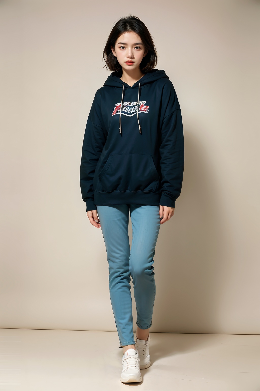 ss,hoodie,1girl,solo,pants,<lora:卫衣帽衫:0.7>,