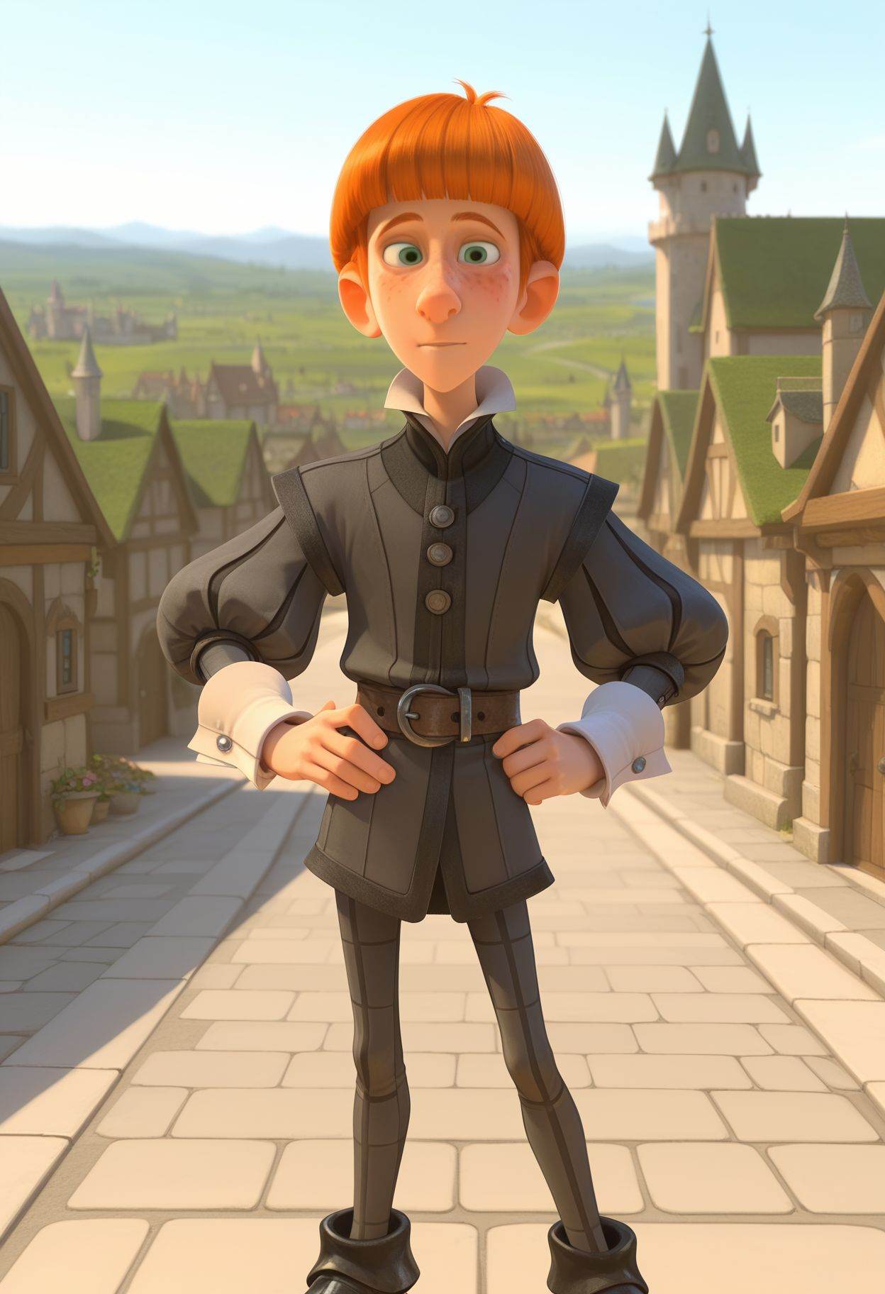 justin,  1boy,  orange hair on Tensor.Art