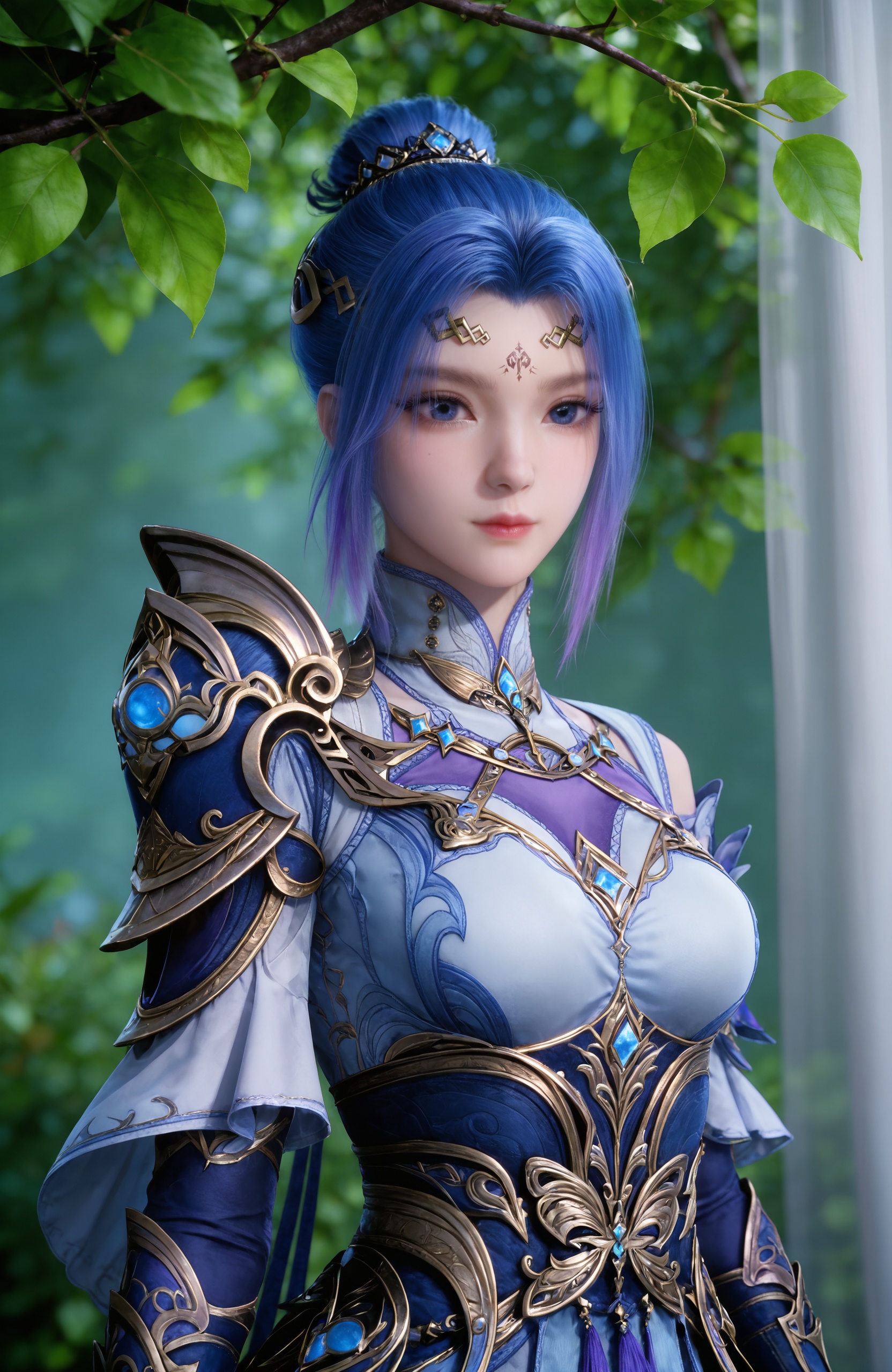1girl,  blue hair,  purple hair by 漫 on Tensor.Art