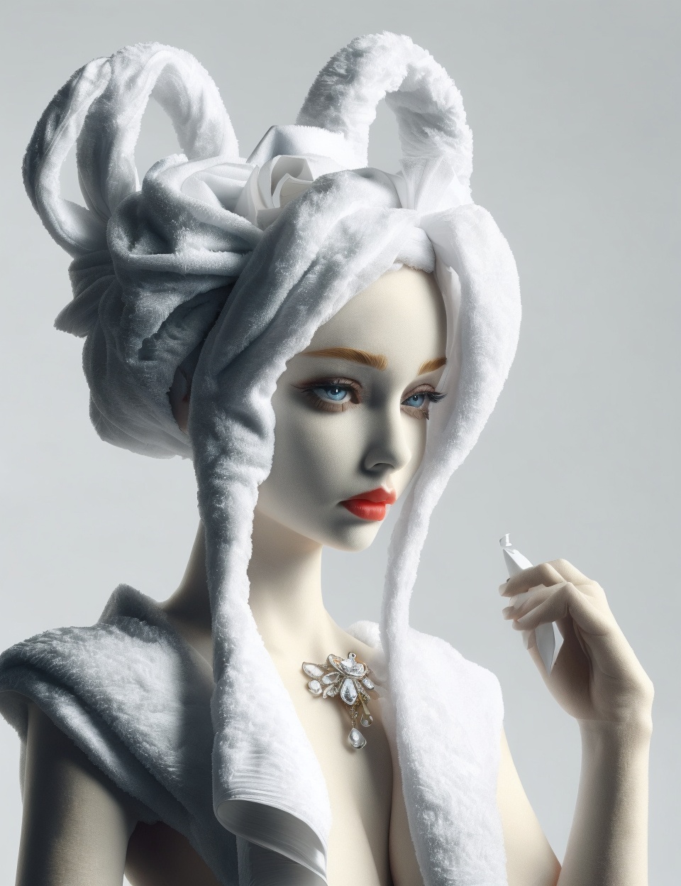 DonMT0w31 towel,  female collector, by DonMischo on Tensor.Art