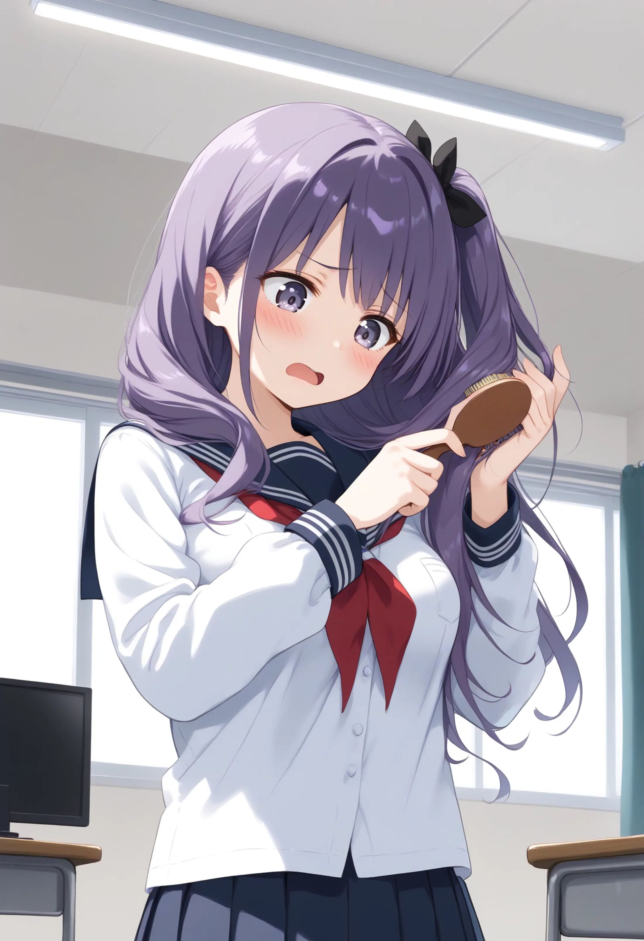 1girl,  school uniform,  medium breasts on Tensor.Art