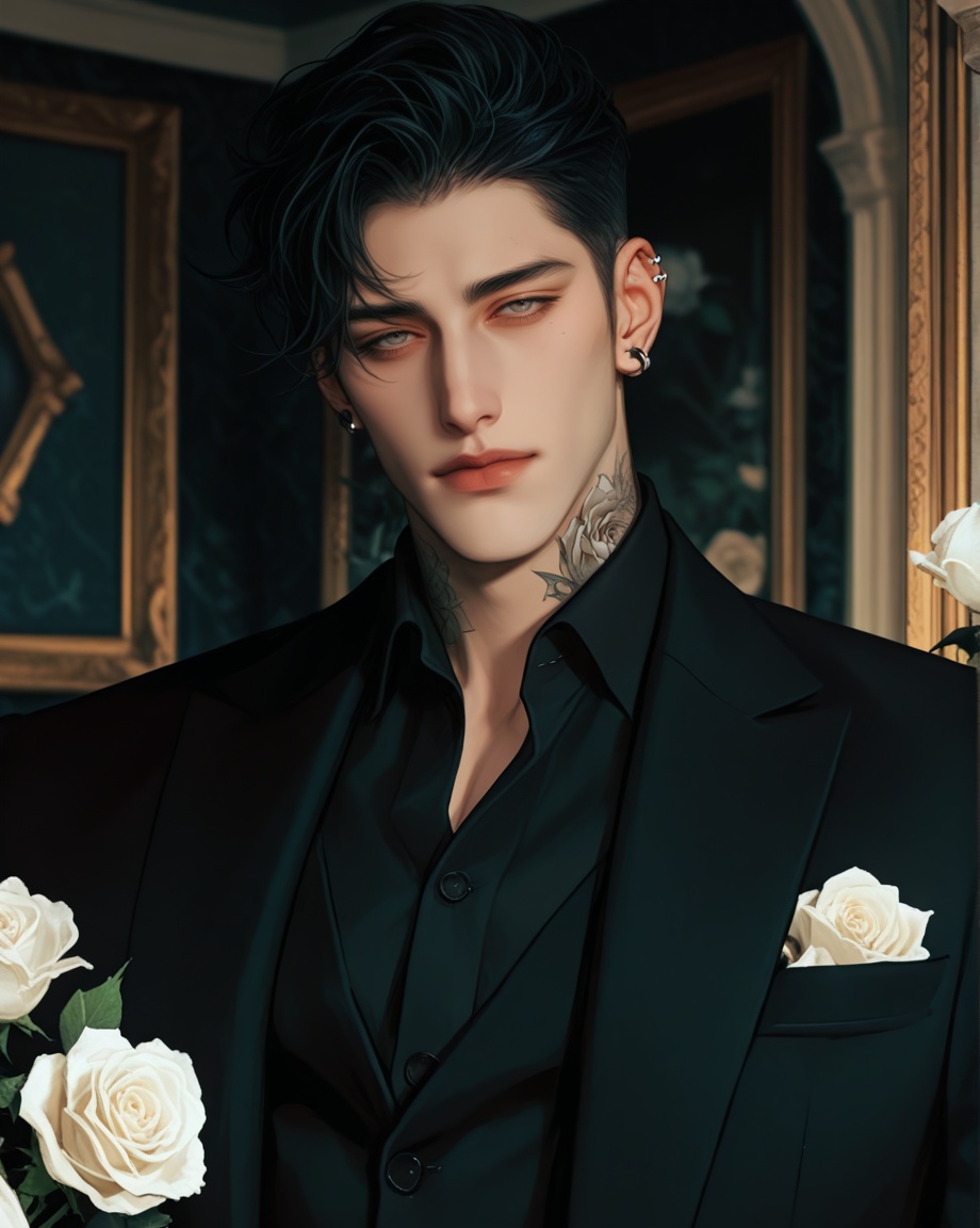 male focus,  solo,  mature on Tensor.Art