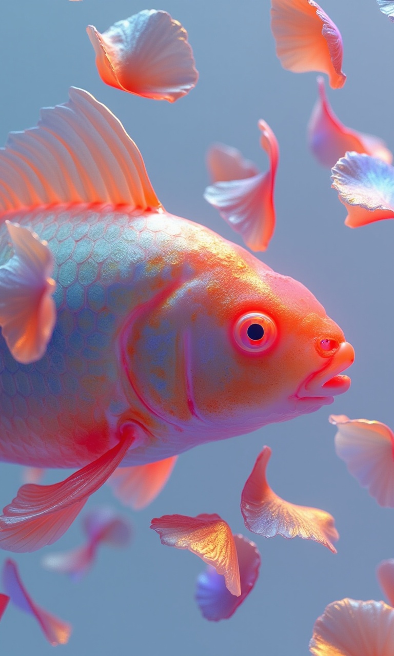 Fish and petals on Tensor.Art