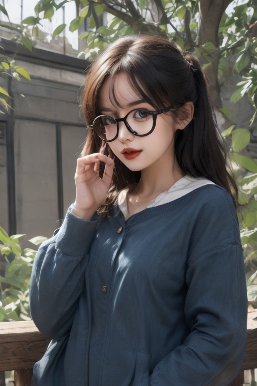Best quality, masterpiece, intellectual girl, wearing glasses, ultimate visual quality and feeling,