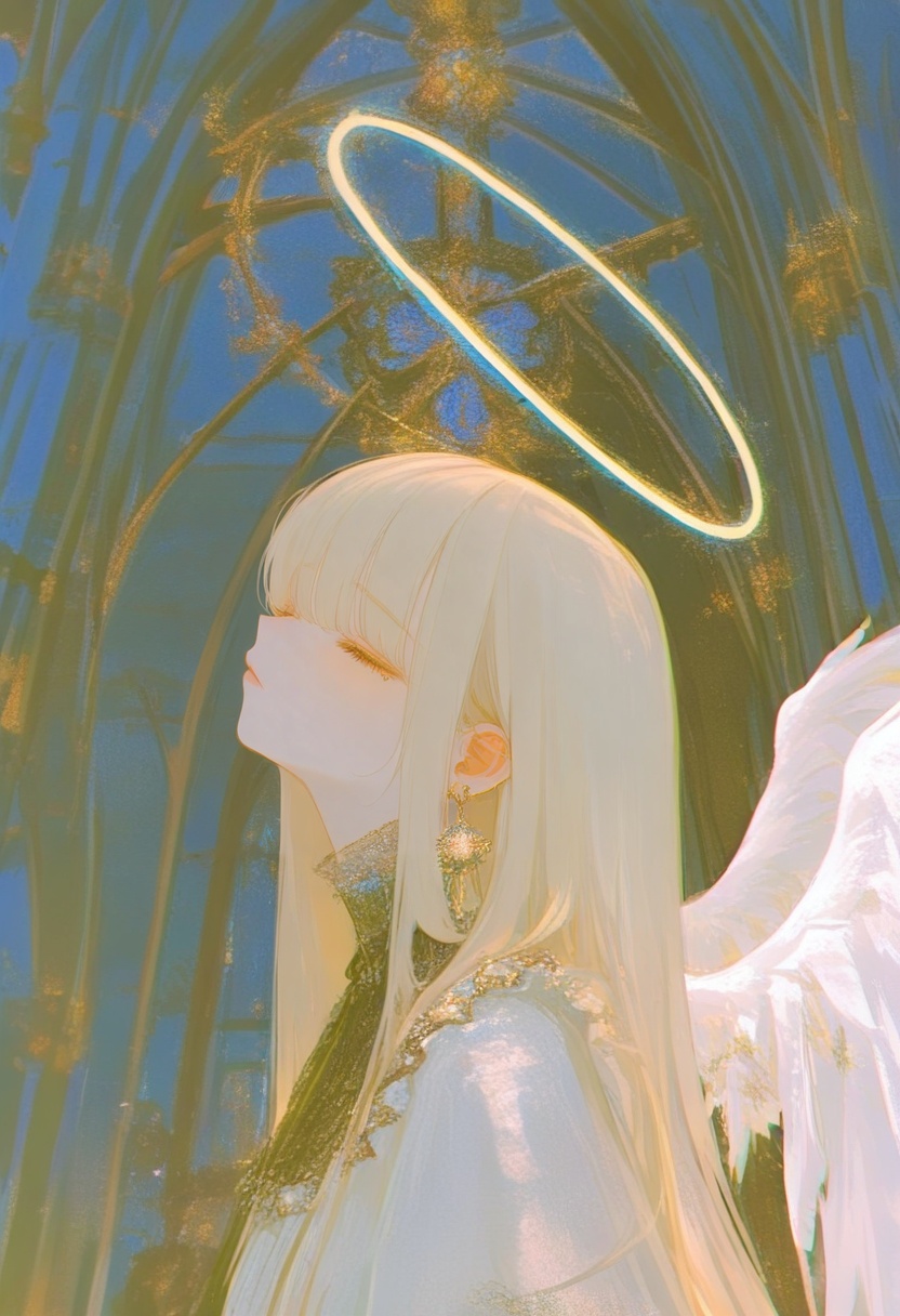 1girl,  solo,  halo on Tensor.Art