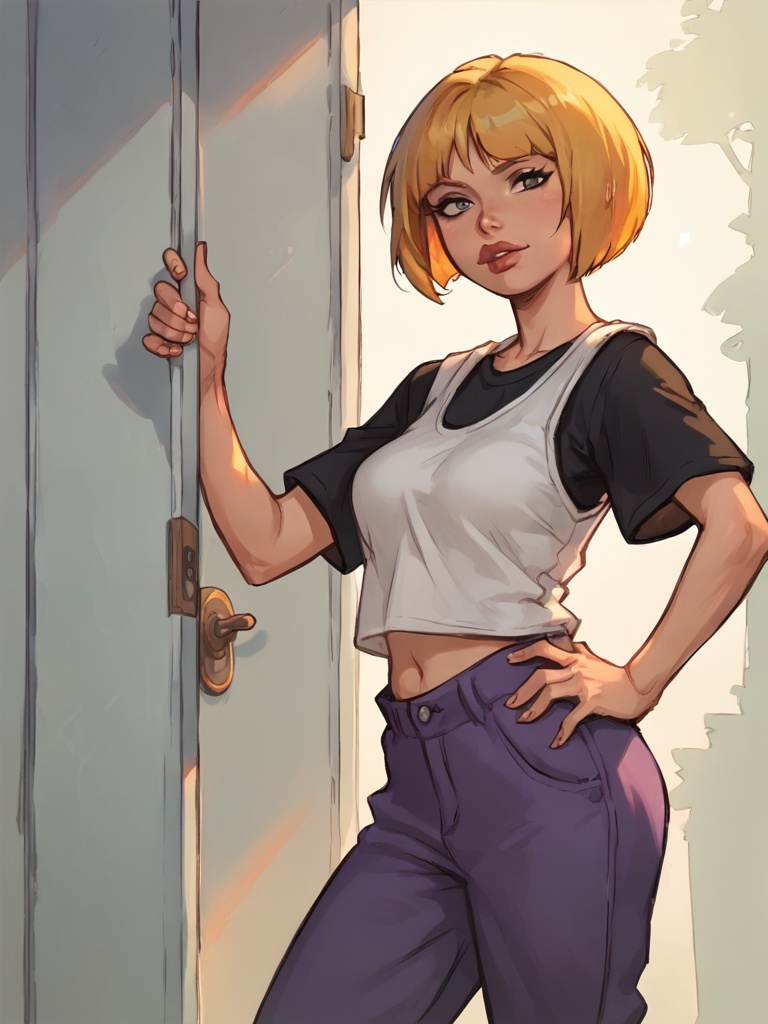 nazz,  lips,  white vest on Tensor.Art
