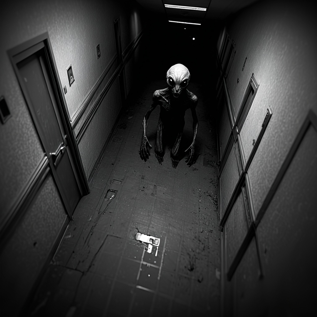 horrorcctvlora,  abandoned hallway,  horror (theme) on Tensor.Art