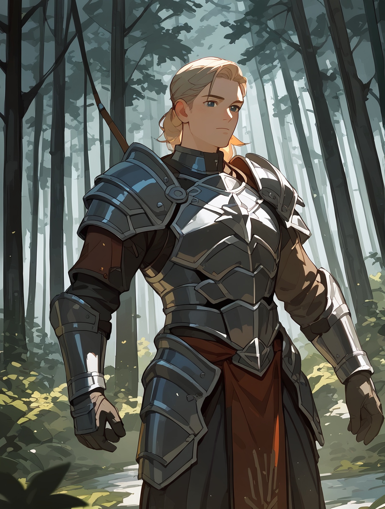 (score_9,score_8_up,score_7_up),1boy,forest,beautiful view,with armour