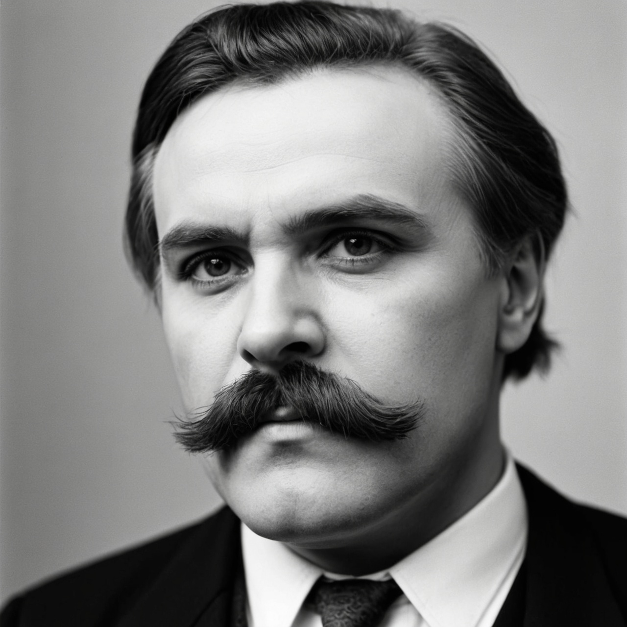 Friedrich Nietzsche realistic portre photo,  realistic,  black&white on Tensor.Art