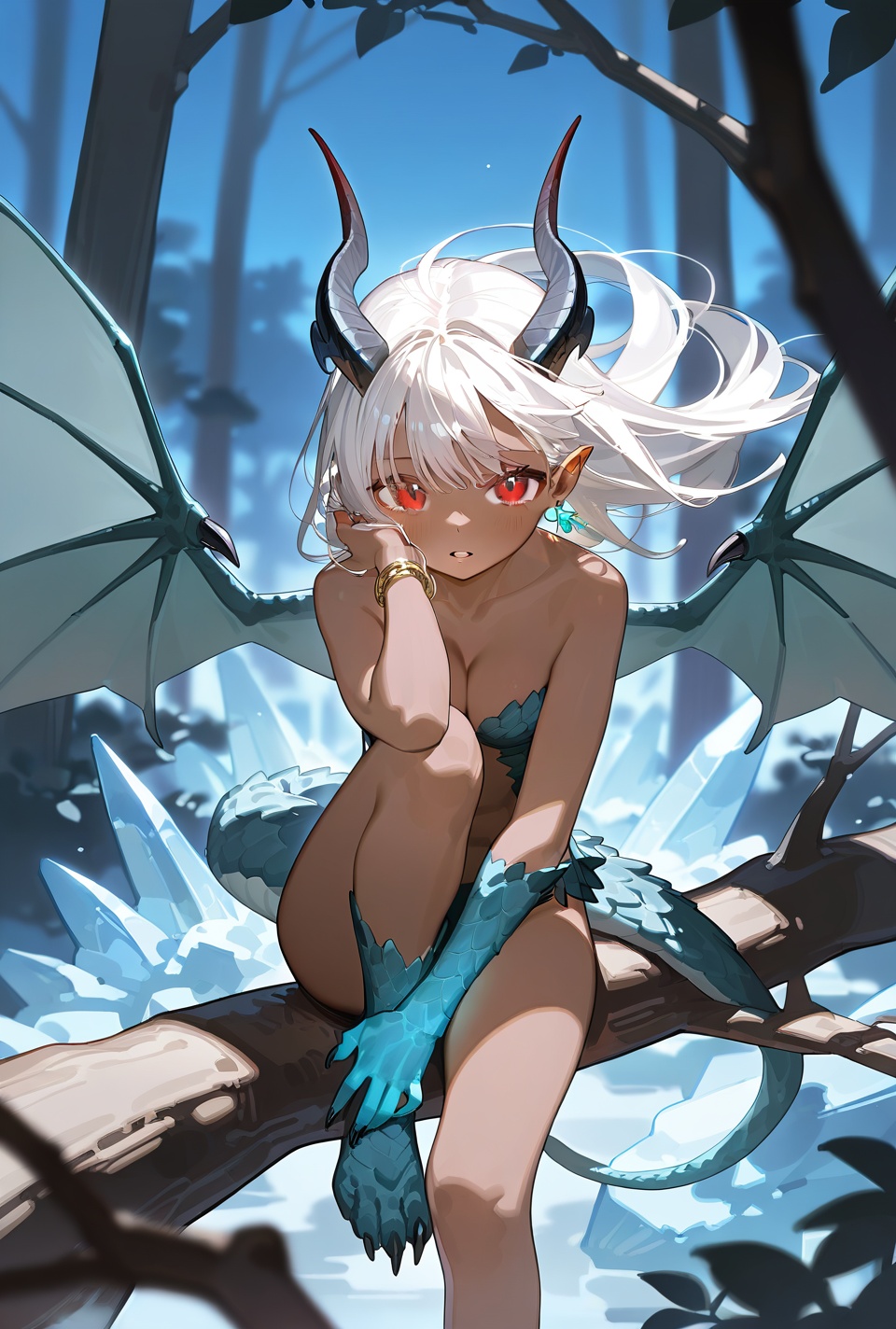 1girl,  red eyes,  solo on Tensor.Art