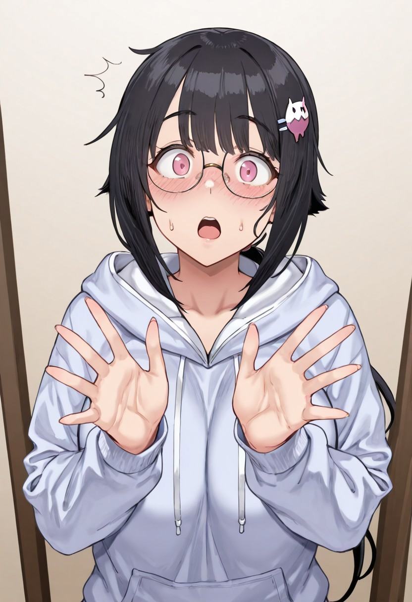 kuu,  pink eyes,  black hair on Tensor.Art