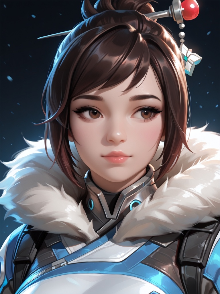 1girl,  mei (overwatch),  general on Tensor.Art