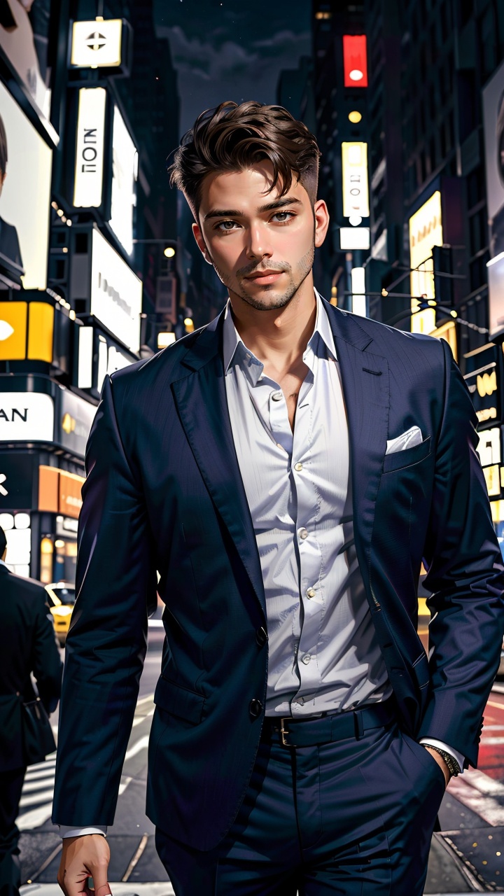 (best quality,  masterpiece,  hyper realistic) 1 elegant business man on Tensor.Art