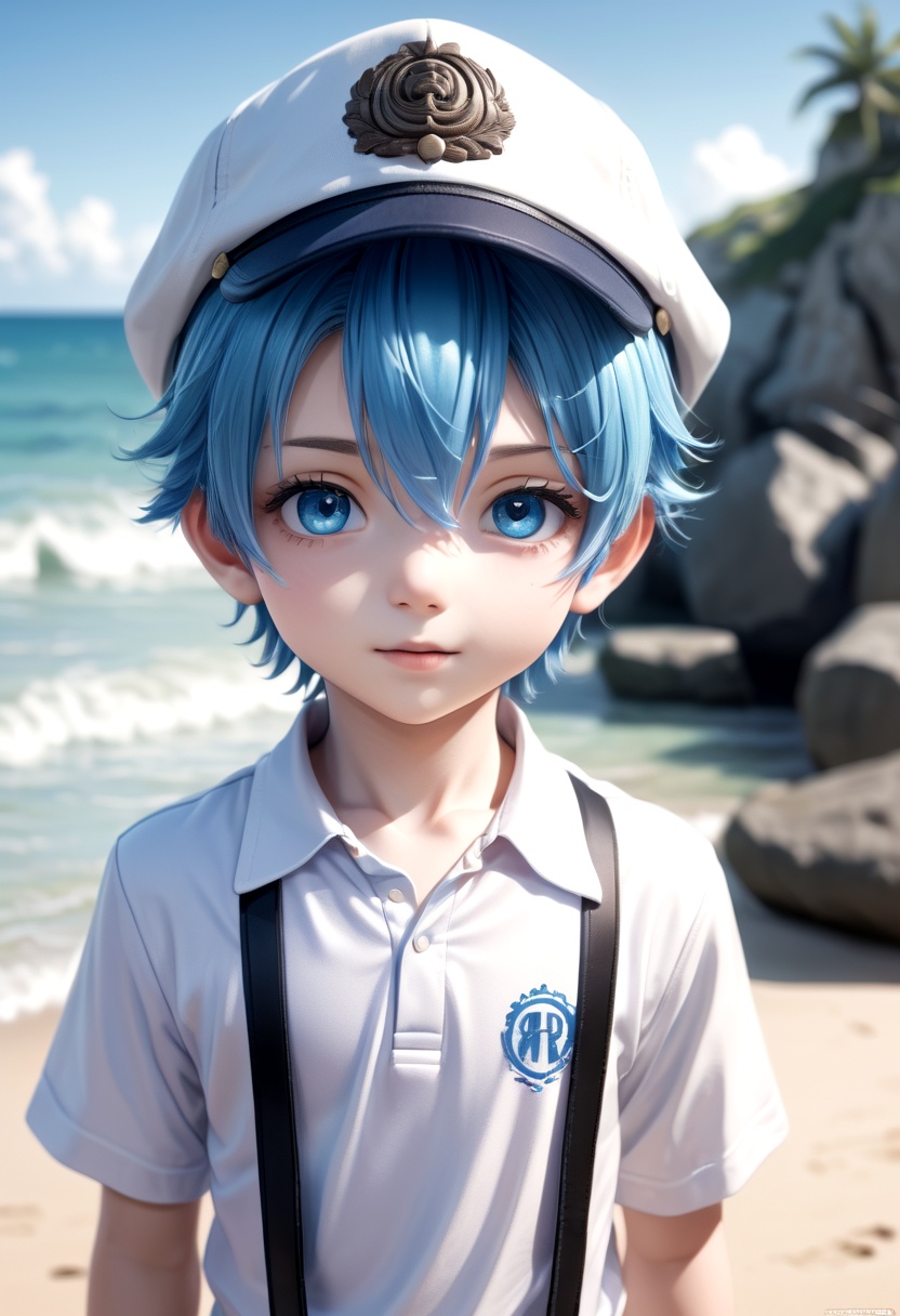 1boy,  aoi,  blue hair on Tensor.Art