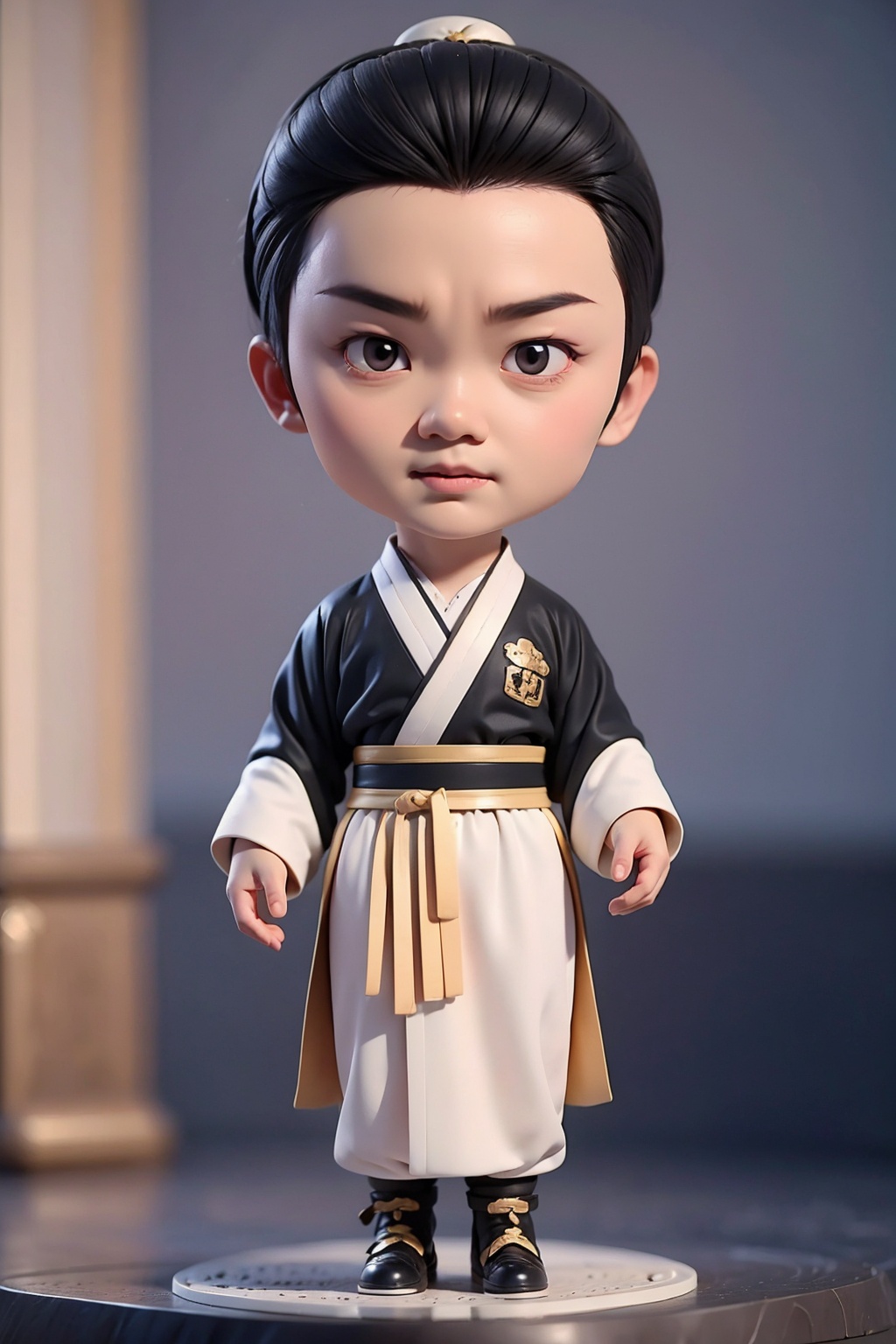(best quality:1.4),(masterpiece:1.4),(8K:1.4),(extremely detailed:1.4),1boy,(black eyes:1.2),(black hair:1.2),full body,(chibi:1.4),