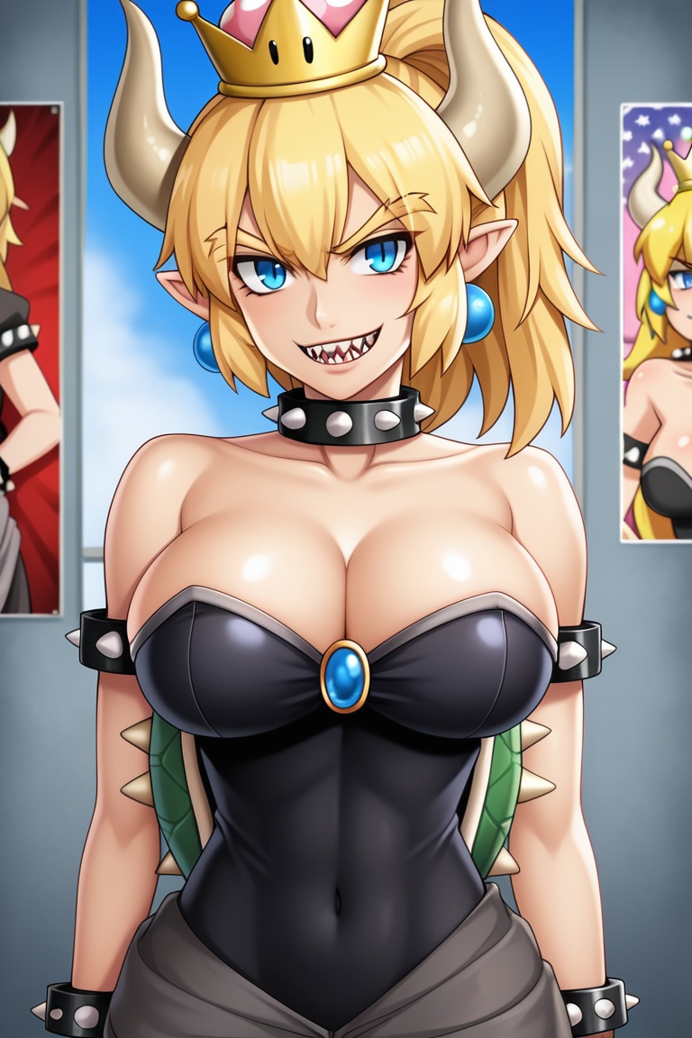 1 girl,  Bowsette,  half body portrait on Tensor.Art