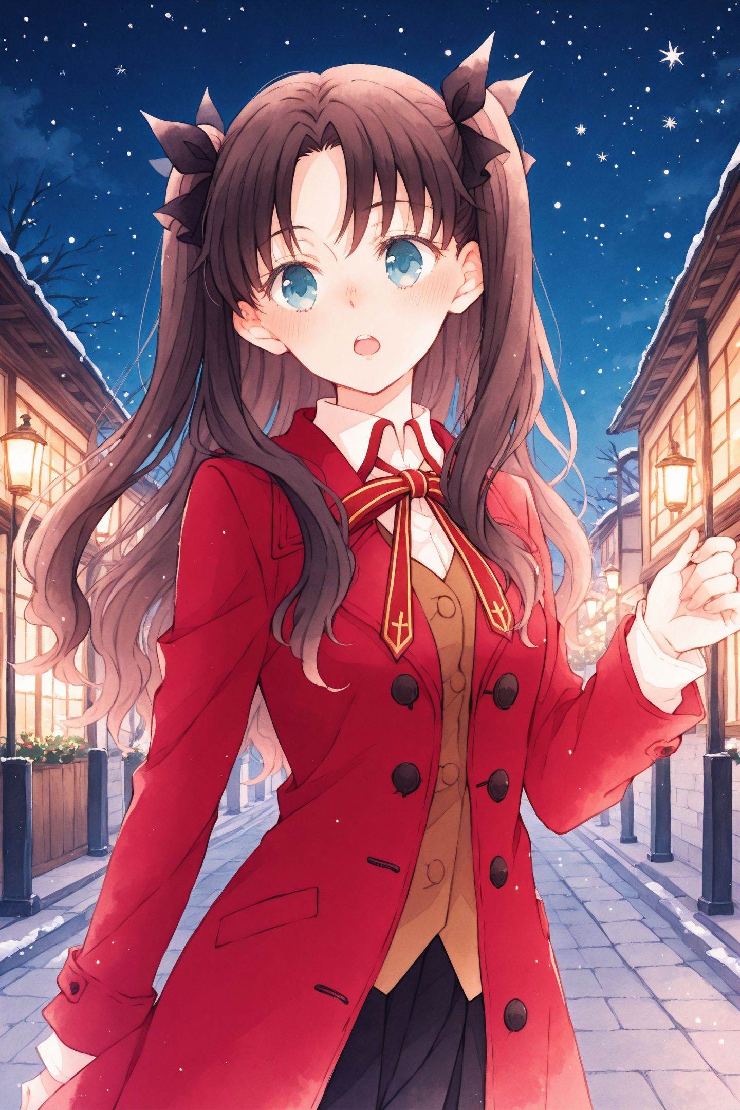 koame Style,  1girl,  tohsaka rin on Tensor.Art