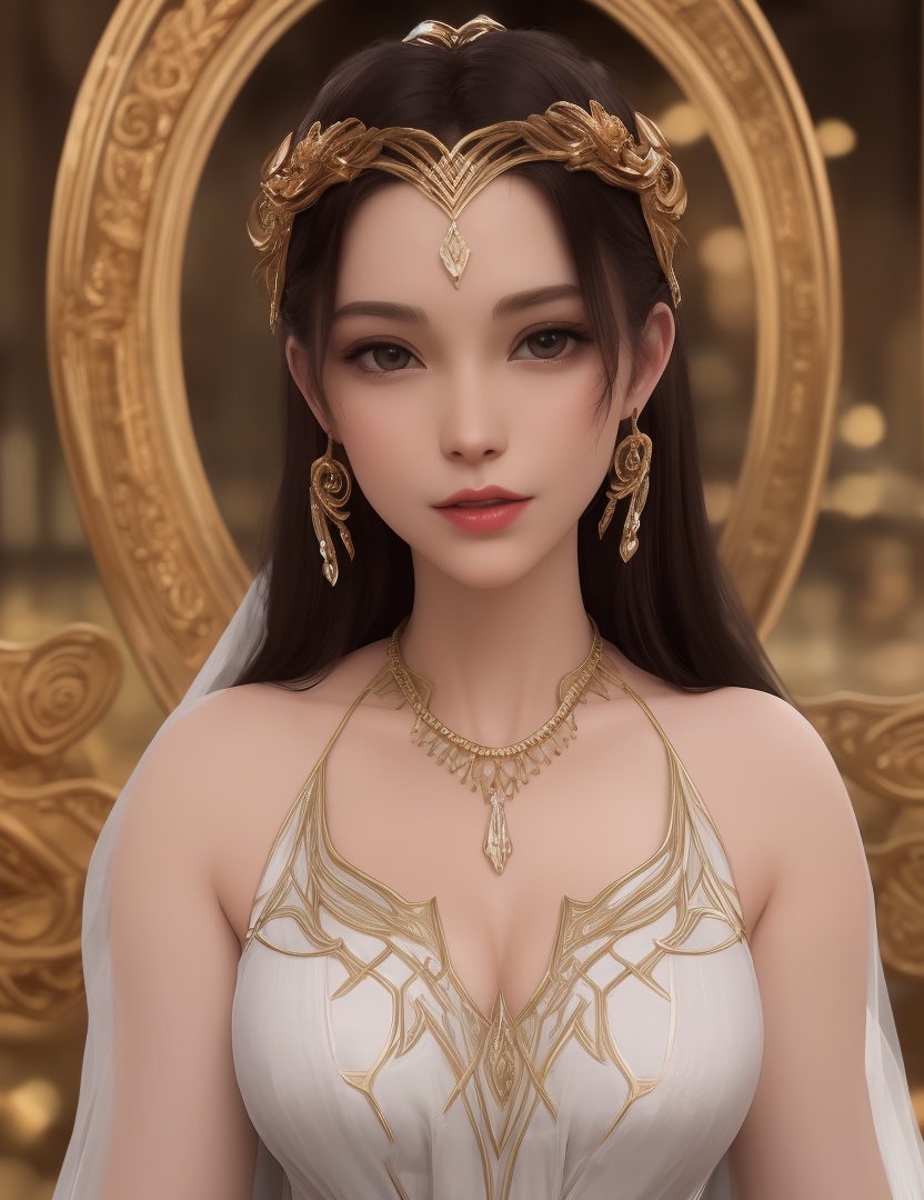 ultra realistic 8k cg, picture-perfect face, flawless, clean, masterpiece, professional artwork, famous artwork, cinematic lighting, cinematic bloom, perfect face, beautiful face, beautiful eyes, ((perfect female body, narrow waist)), red eyes, gorgeous queen, royal, divine, goddess, godlike, (royal palace), fantasy, dreamlike, unreal, science fiction, , beautiful clothes, lace, lace trim, lace-trimmed legwear, nsfw, breasts out,  (rich:1.4), prestige, luxury, jewelry, diamond, gold, pearl, gem, sapphire, ruby, emerald, intricate detail, delicate pattern, sexy, charming, alluring, seductive, erotic, enchanting, hair ornament, necklace, earrings, bracelet, armlet, ,(solo:1.5, ) (1girl:1.8),(,gigantic breasts,) <lora:DA_HenRenDaDi:0.4>